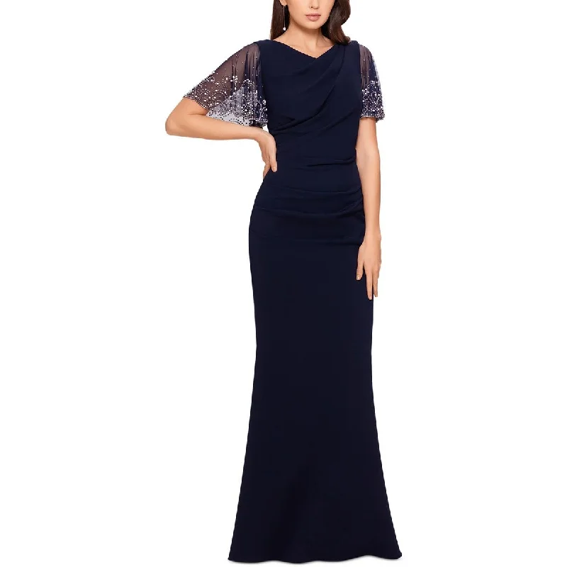 Velvet DressB&A by Betsy and Adam Womens Petites Knit Embellished Evening Dress