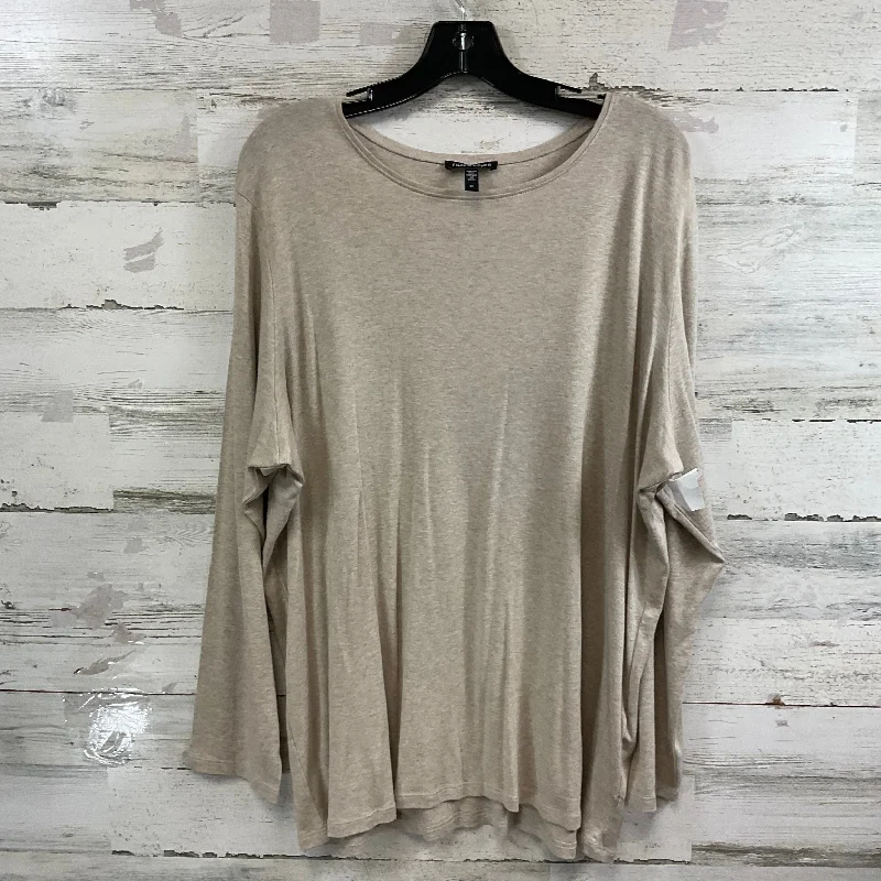 women's tops for those who prefer classic over trendy stylesTop Long Sleeve By Eileen Fisher In Brown, Size: 2x