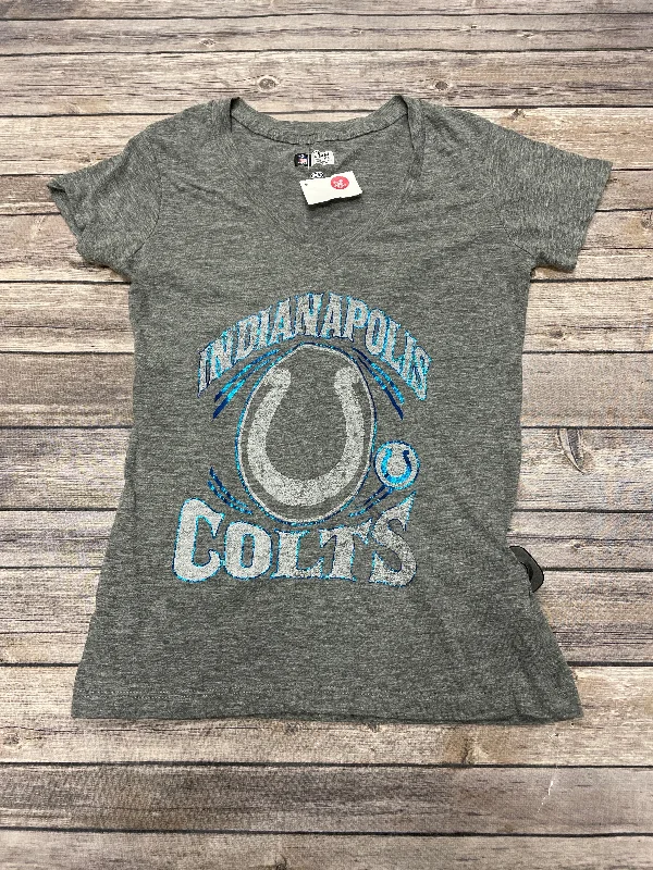 women's tops with asymmetrical designsTop Short Sleeve By Nfl In Grey, Size: M