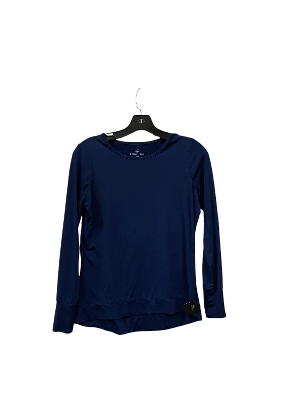 women's tops for cozy nights inTop Long Sleeve Basic By Lands End In Navy, Size: Xs