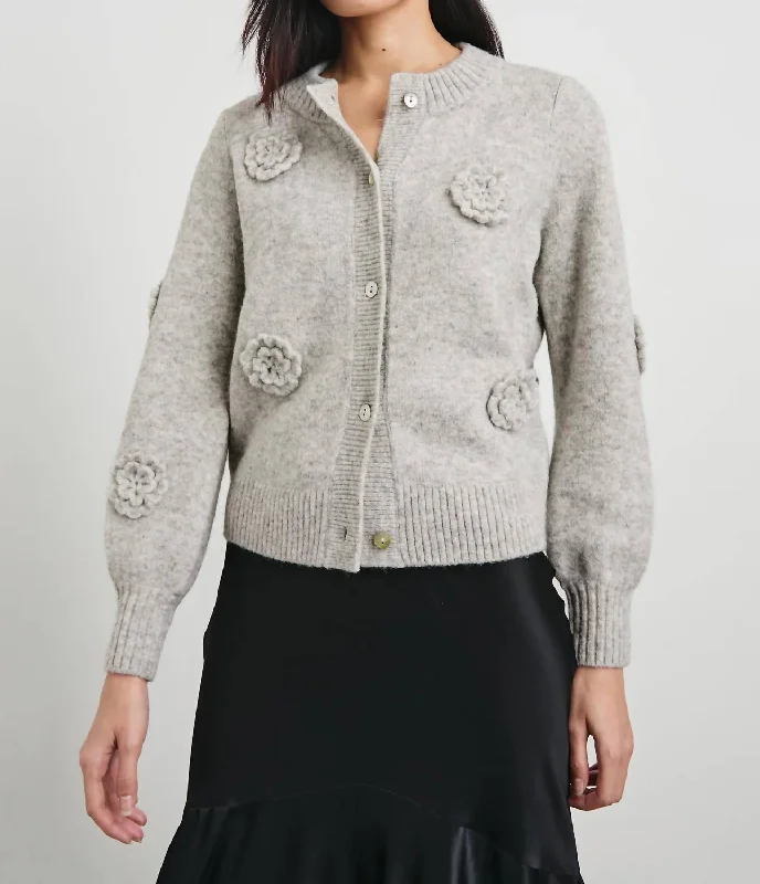 Quick-Dry Wool SweatersFrancesca Cardigan In Heather Grey