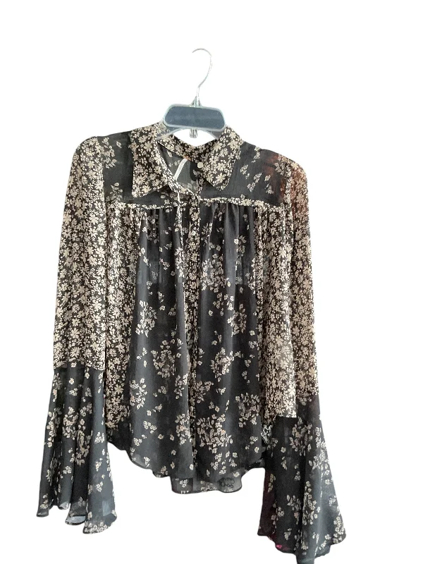 women's tops for bridal showers and baby showersTop Long Sleeve By Free People In Floral Print, Size: M