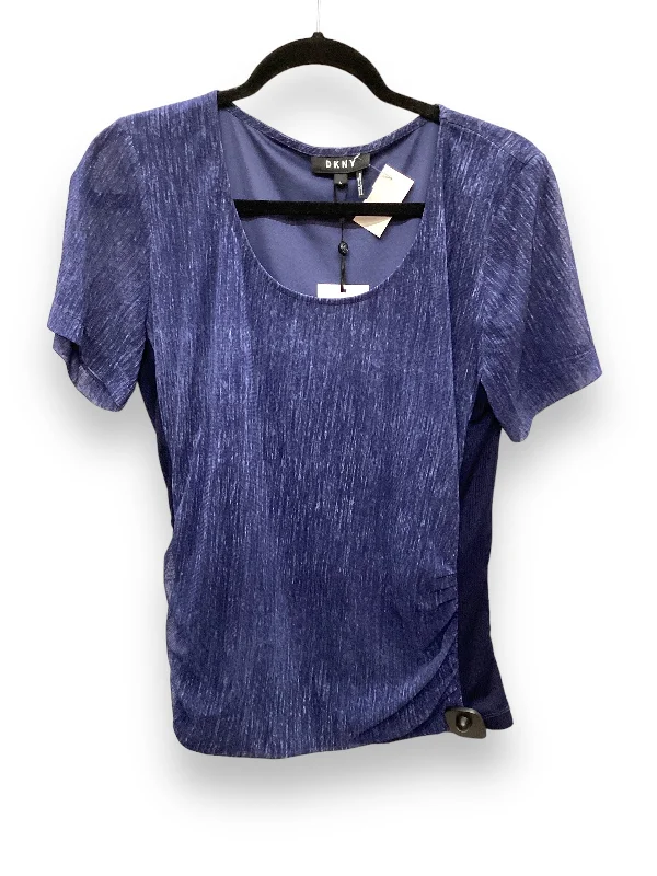 women's tops with sequin embellishmentsTop Short Sleeve By Dkny In Blue, Size: L