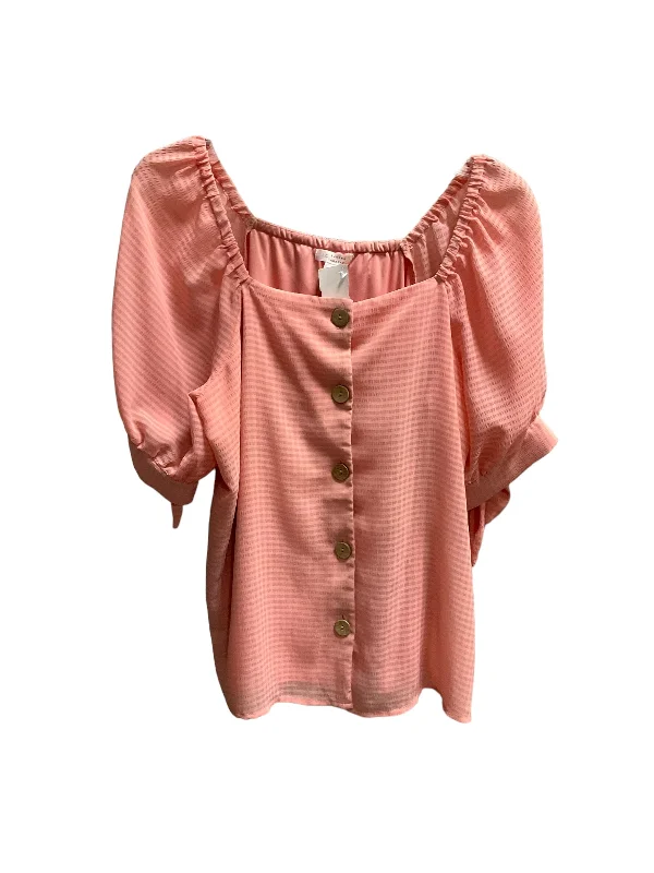 women's tops for those who want to wear pieces that are both comfortable and stylishTop Short Sleeve By Lc Lauren Conrad In Peach, Size: M