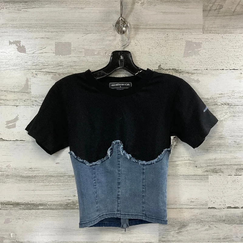 women's tops for those who love to shop for unique findsTop Short Sleeve By MANIER DE VOIR In Black, Size: Xs