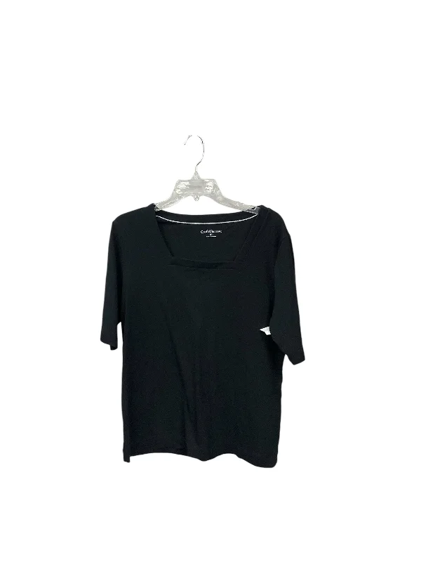 women's tops for those who want to show off their figure in a flattering wayTop Short Sleeve Basic By Croft And Barrow In Black, Size: Xl