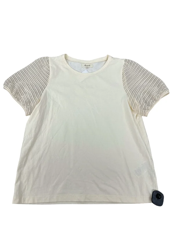 women's tops with sheer overlaysTop Short Sleeve By Madewell In Cream, Size: S