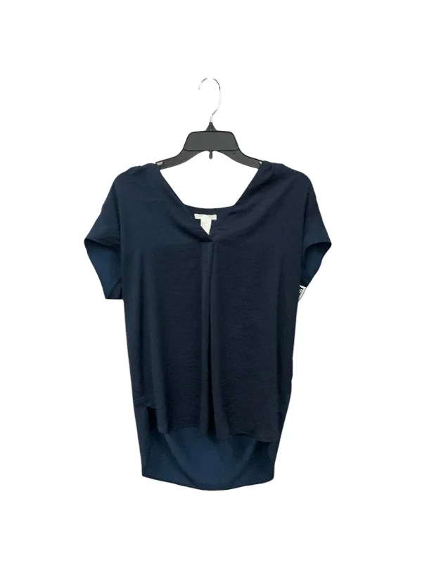 women's tops for those who want to add a touch of sophistication to their casual attireTop Short Sleeve By H&m In Navy, Size: M