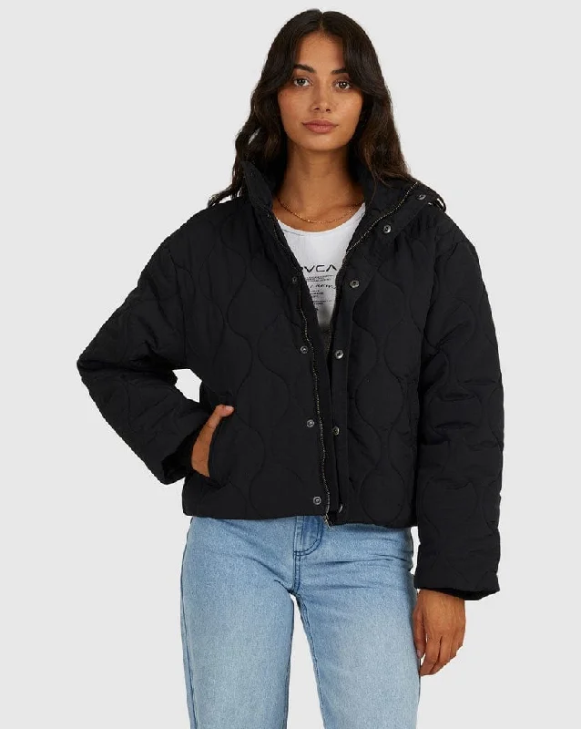 women's coats with thigh-high slitsEezeh Quilted Puffer