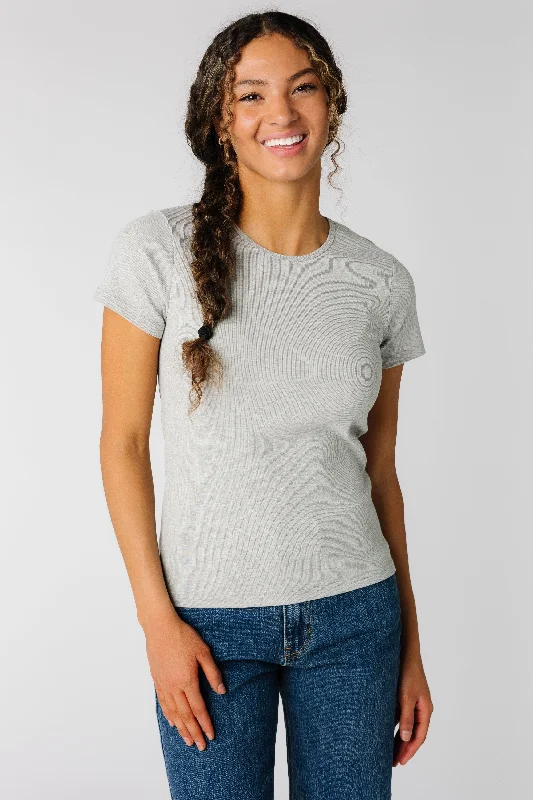 breathable women's tops for summerThe Reese Top - Heather Grey