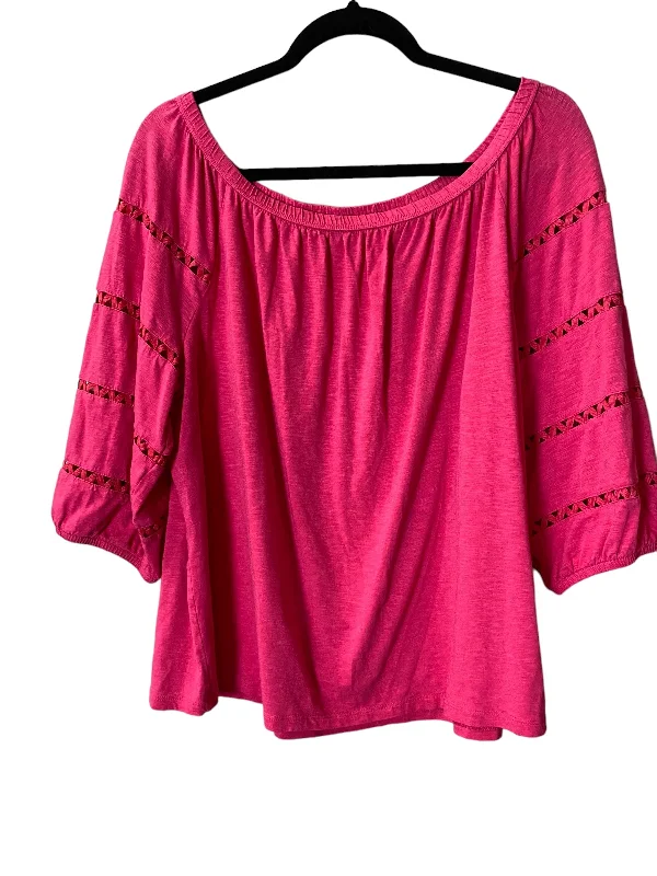 women's tops for those who refuse to compromise on styleTop Short Sleeve By Talbots In Pink, Size: Xxl