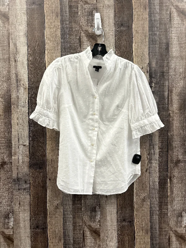 women's tops in solid colorsTop Short Sleeve By Ann Taylor In White, Size: Xs