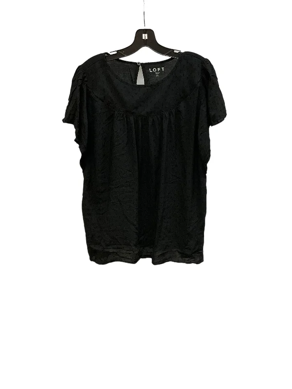 women's tops with bell sleevesTop Short Sleeve By Loft In Black, Size: Xl