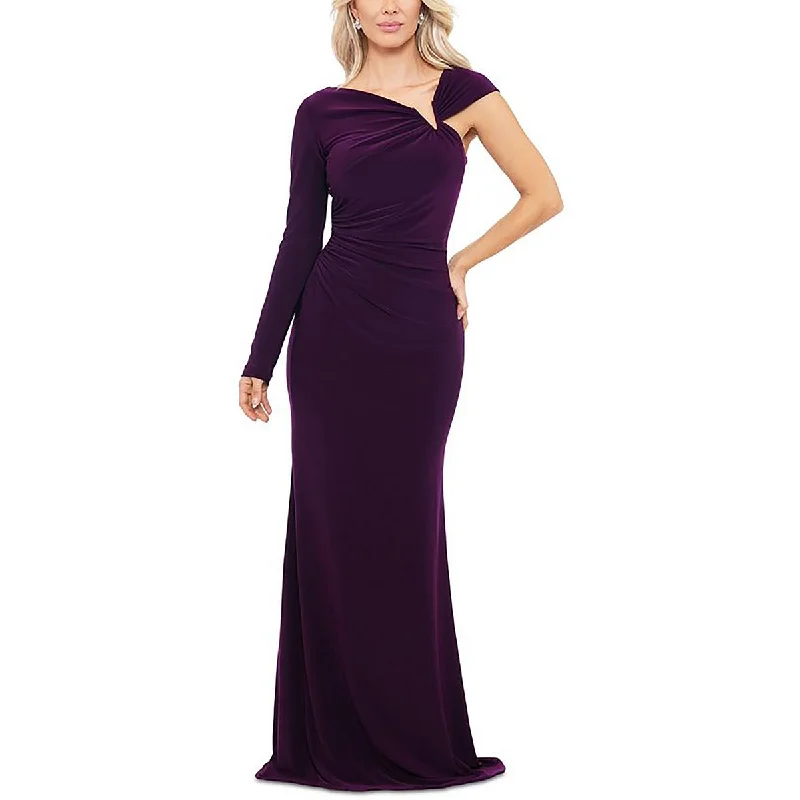 Tiered DressBetsy & Adam Womens Asymmetric Long Evening Dress