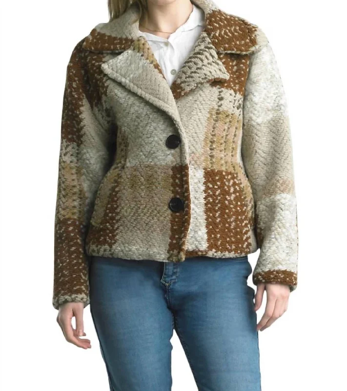 women's coats for those who believe in investing in quality fashionCropped Boucle Jacket In Camel