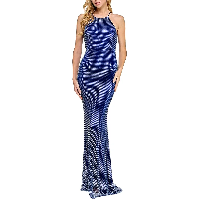 Organza DressB. Darlin Womens Embellished Fishnet Evening Dress