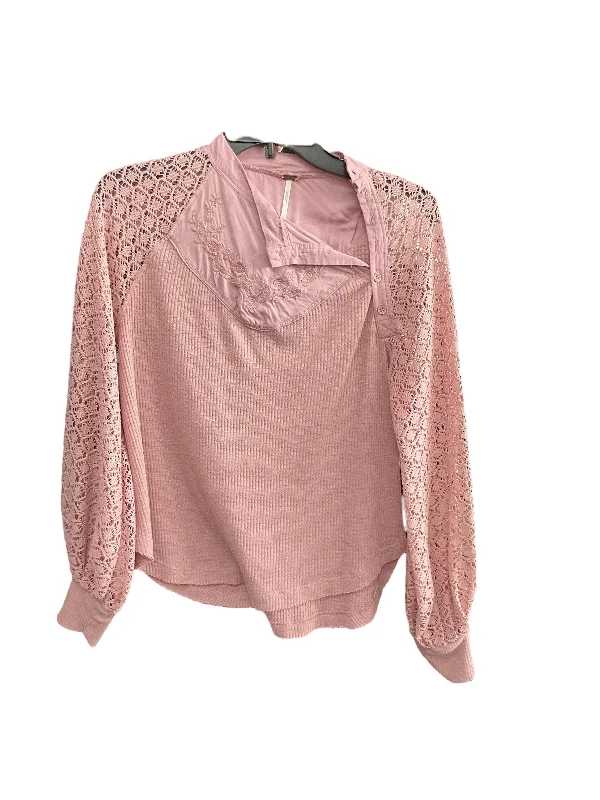 women's tops with built-in brasTop Long Sleeve By Free People In Mauve, Size: XS