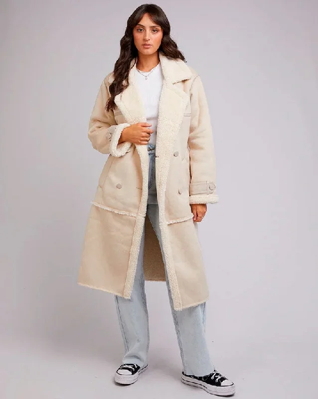 women's coats with Victorian-era influencesMia Sherpa Coat