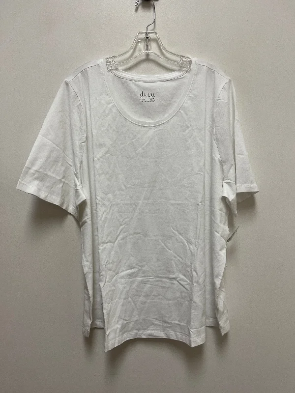 women's tops for creating capsule wardrobesTop Short Sleeve By Denim And Co Qvc In White, Size: 3x