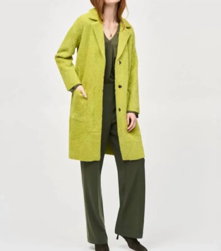 women's coats for cocktail partiesCoach Pyramids Coat In Wasabi