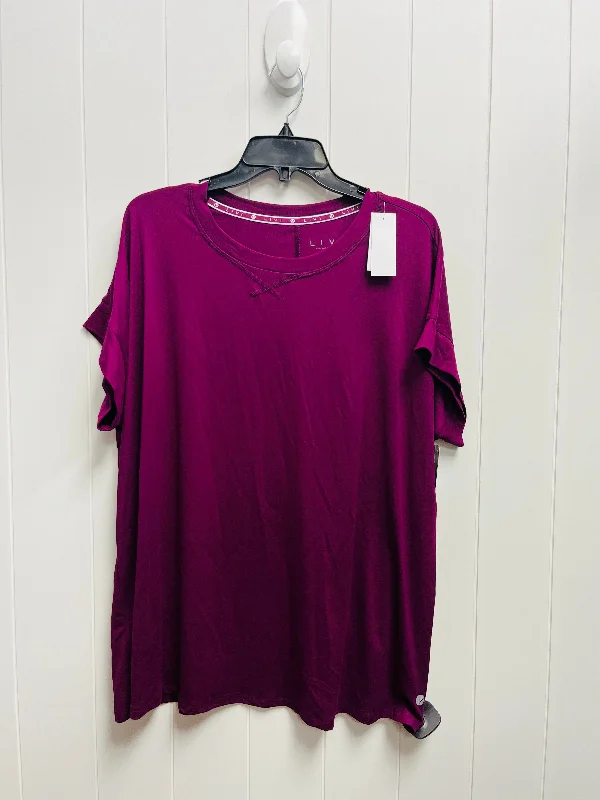 women's stylish topsTop Short Sleeve Basic By Lane Bryant In Purple, Size: 14