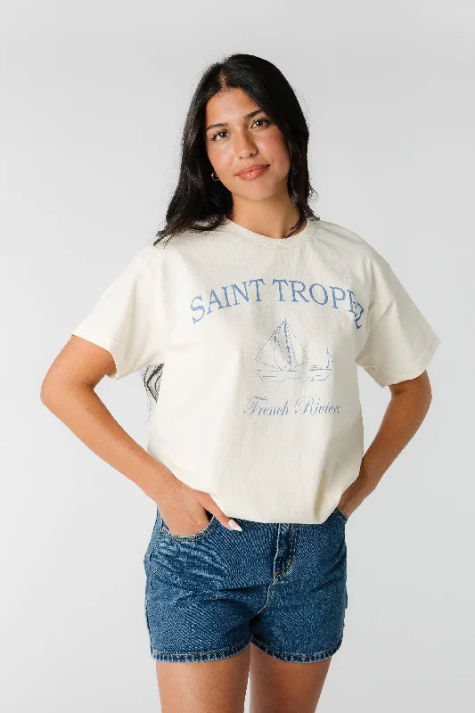 women's tops for those who want to stay on top of the latest fashion trends and wear pieces that are both stylish and on-trendSaint Tropez Oversized Graphic Tee