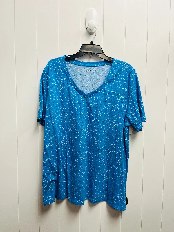 women's tops for bridal showers and baby showersTop Short Sleeve By Lane Bryant In Blue, Size: 18