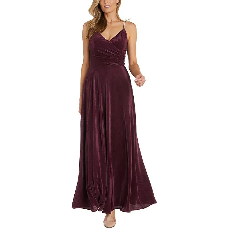 Halter DressNW Nightway Womens Embellished Shutter Pleat Evening Dress