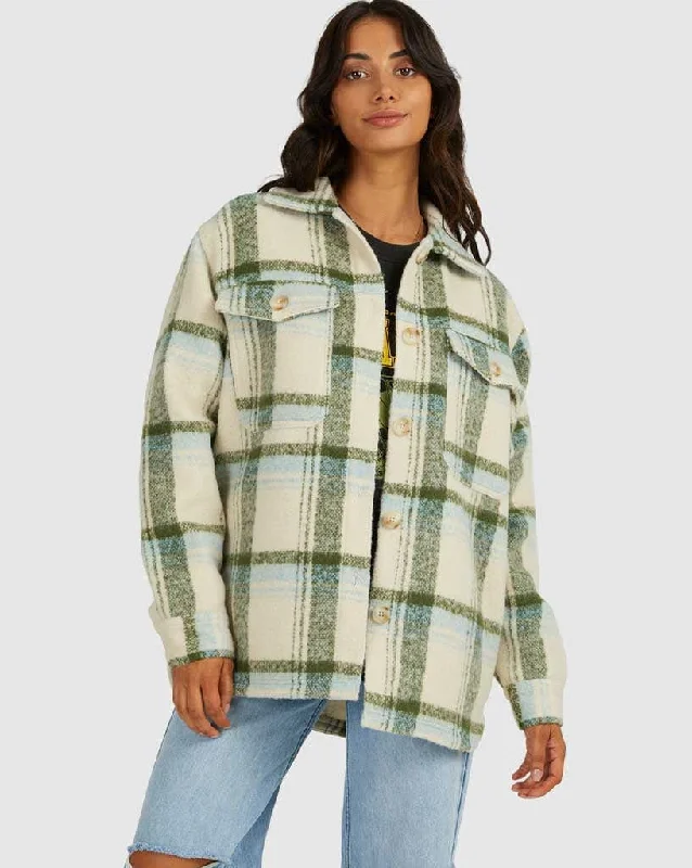 women's coats with liningValley Plaid Shacket