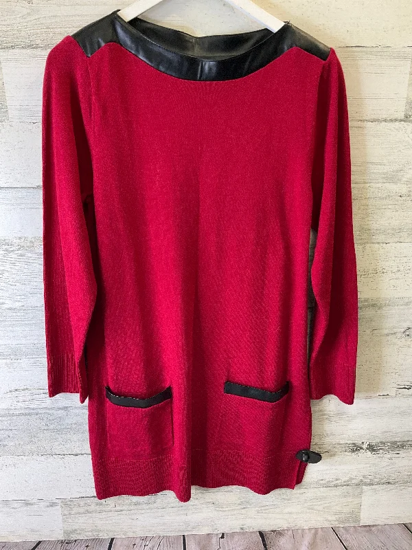 women's tops for those who love to dress up their casual looks with stylish topsTunic Long Sleeve By Eight Eight Eight In Red, Size: M