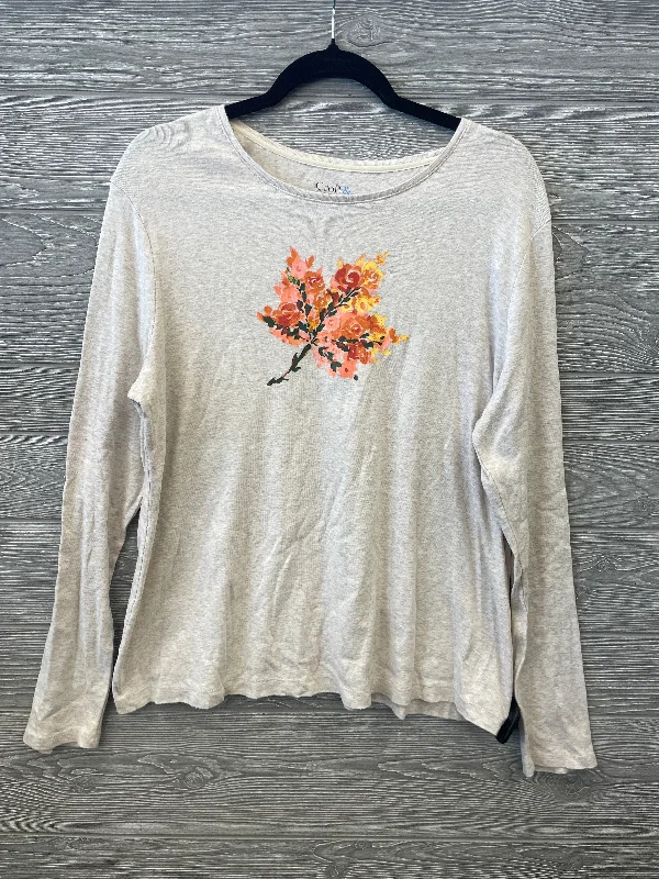 women's tops for those who want to invest in timeless piecesTop Long Sleeve By Croft And Barrow In Tan, Size: Xl