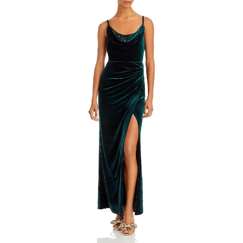 Designer DressBCBGMAXAZRIA Womens Velvet Long Evening Dress