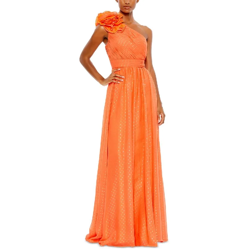 Fit-And-Flare DressMac Duggal Womens Chiffon Foiled Evening Dress