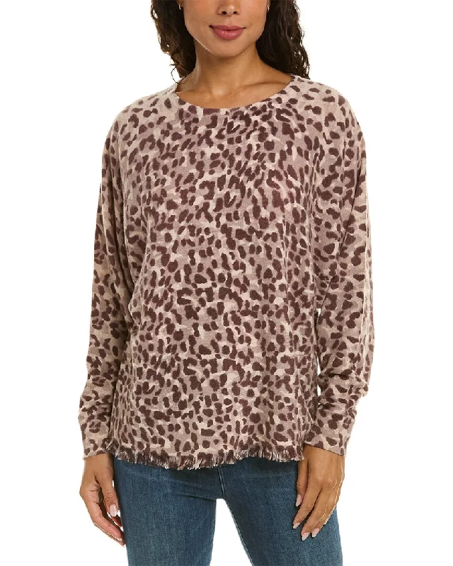 Hooded Cashmere SweatersInCashmere Ombre Animal Print Cashmere Pullover