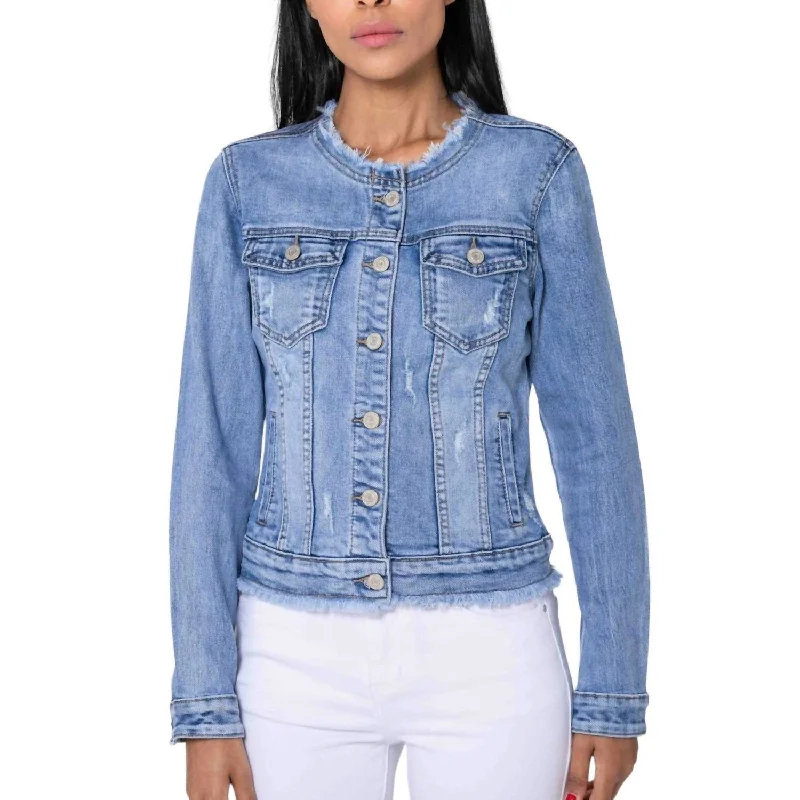 women's coats for apple-shaped bodiesJean Jacket In Light Blue