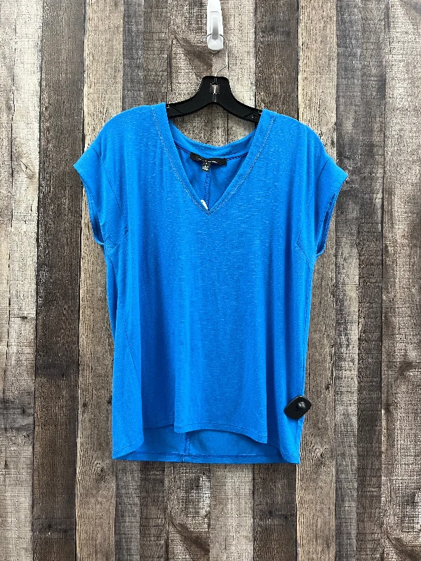 women's tops with sheer overlaysTop Short Sleeve By White House Black Market In Blue, Size: S