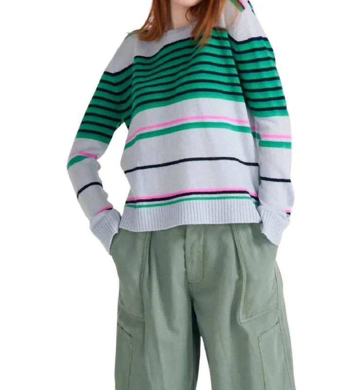 Colorful SweatersStripe Sweater In Green