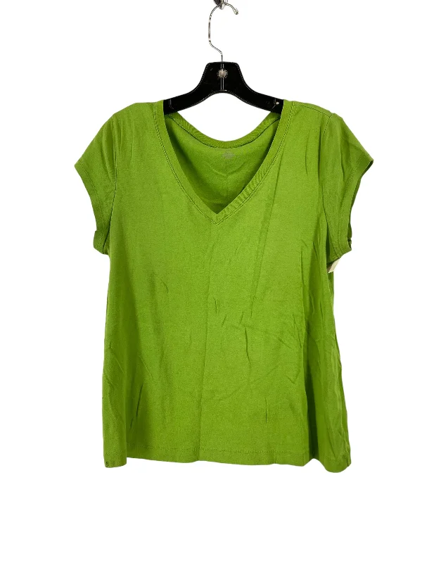 elegant women's topsTop Short Sleeve By Liz Claiborne In Green, Size: Xl