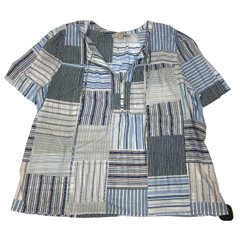 women's tops for those who want to stay updated with the latest fashion trendsTop Short Sleeve By Loft In Blue, Size: Xl