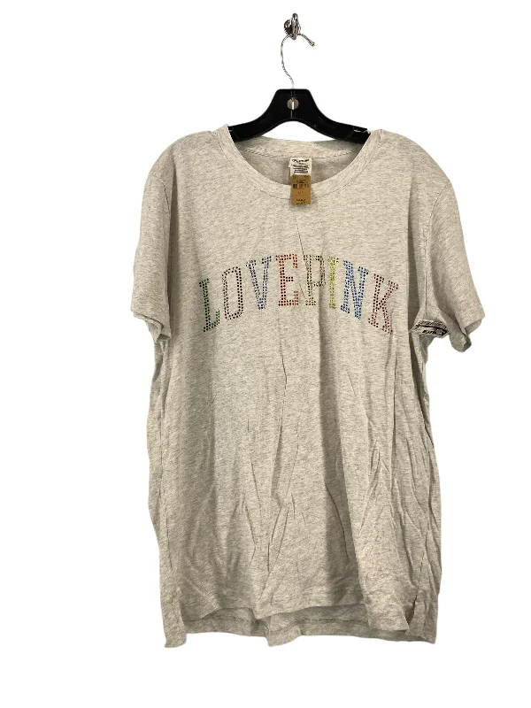 women's tops for those who want to add a personal touch to their wardrobe with unique and one-of-a-kind piecesTop Short Sleeve By Pink In Grey, Size: L