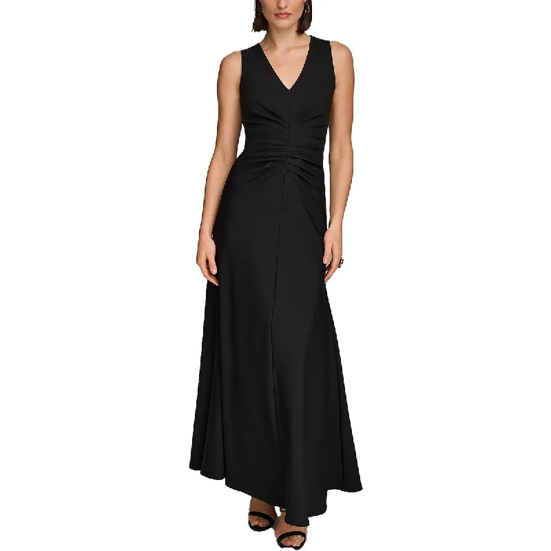 Party DressDonna Karan Womens Cascade Ruffle Sleeveless Evening Dress