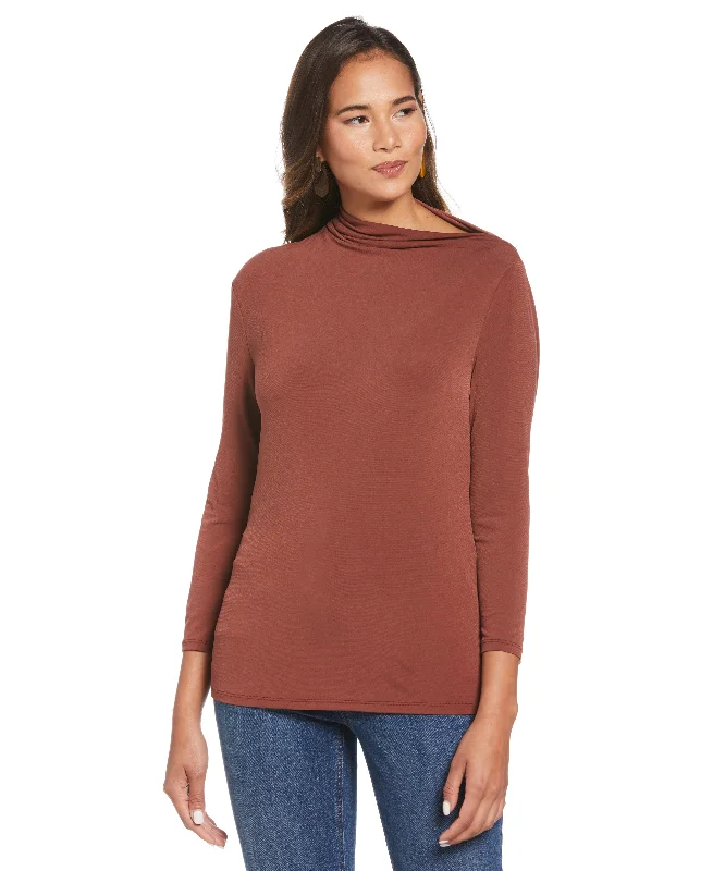 women's tops for those who want to stay cool and chic during warmer weatherPlus Size Draped Knit Top