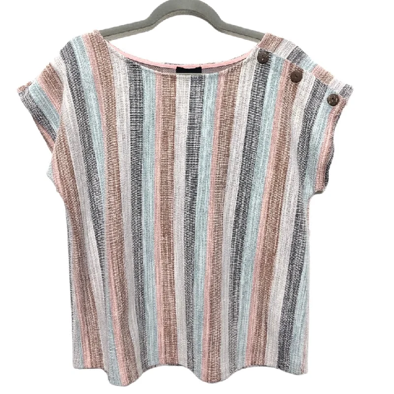 women's tops for creating capsule wardrobesTop Short Sleeve By W5 In Striped Pattern, Size: L