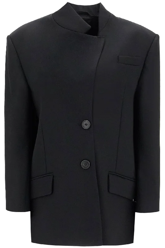 women's coats with belted waistsThe Attico Women's Asymmetric Wool Blazer For