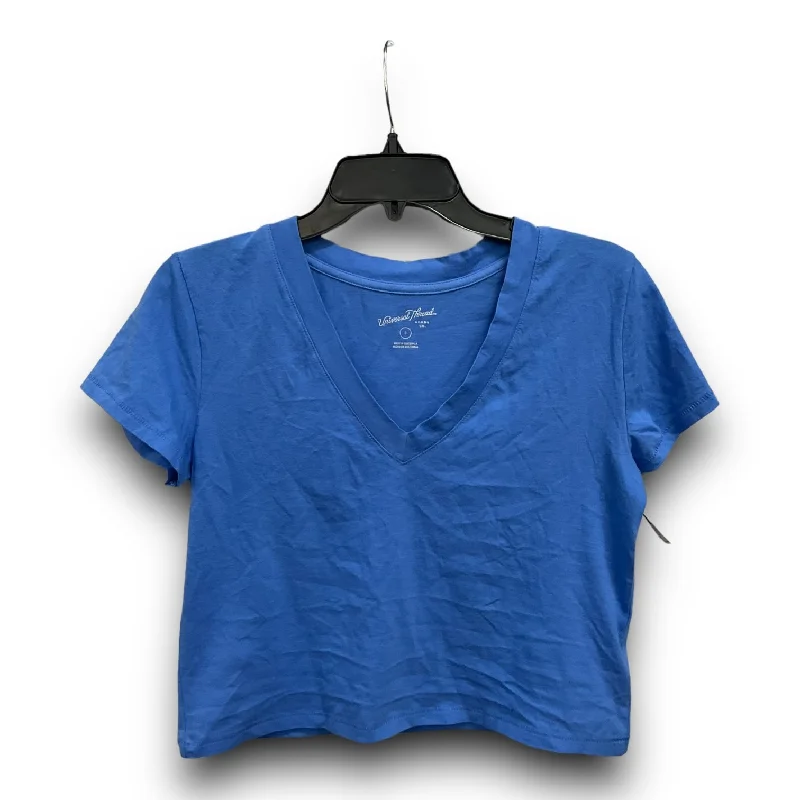 women's tops for date nightsTop Short Sleeve Basic By Universal Thread In Blue, Size: S