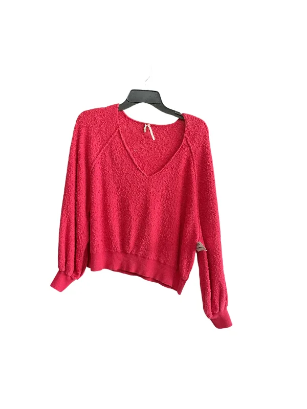 silk women's topsTop Long Sleeve By Free People In Red, Size: S