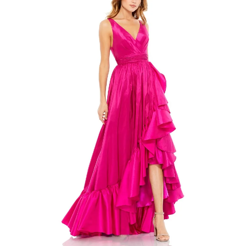 women's plus-size dressesMac Duggal Womens Taffeta Ruffled Evening Dress