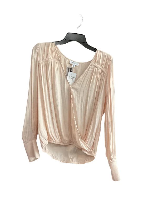 women's tops with flutter sleevesTop Long Sleeve By Evereve  In Dusty Pink, Size: S