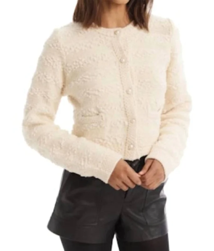 Thick Cashmere SweatersLucy Cardigan In White