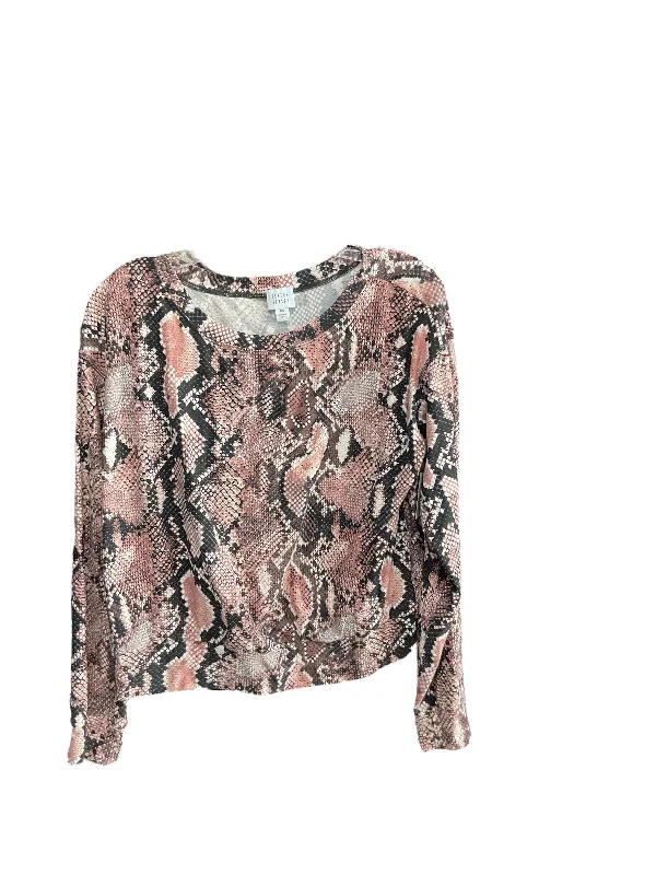 women's tops for boho-chic stylesTop Long Sleeve By Peyton Jensen In Snakeskin Print, Size: Xs